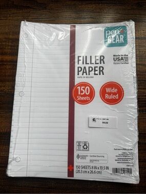 White Wide-Ruled Filler Paper - 150 Sheets
